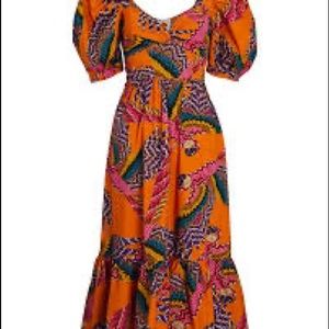 Farm Rio Beaded Macaws MIDI Dress NWT